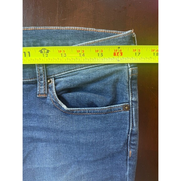 FREE PEOPLE Womens Size 31 Blue Denim Jeans Frayed Hem Factory Distressing - Picture 6 of 8